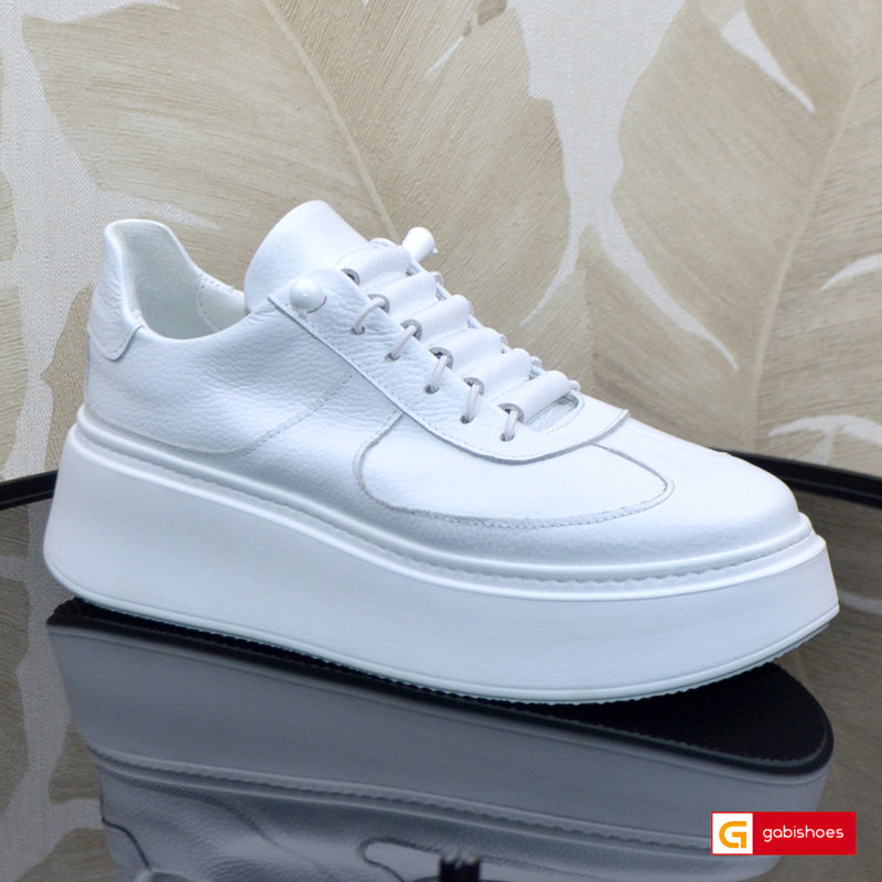 Pantofi Sport Piele Naturala Alba Lorena 4083-1