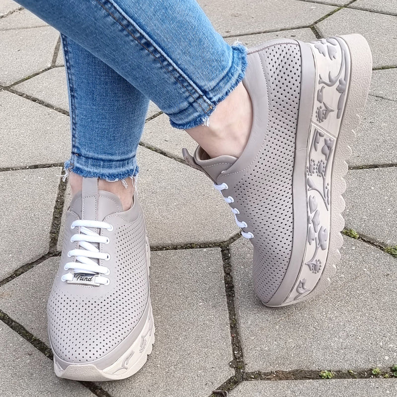 Pantofi Sport Piele Naturala Taupe Gabinna 210-01 taupe