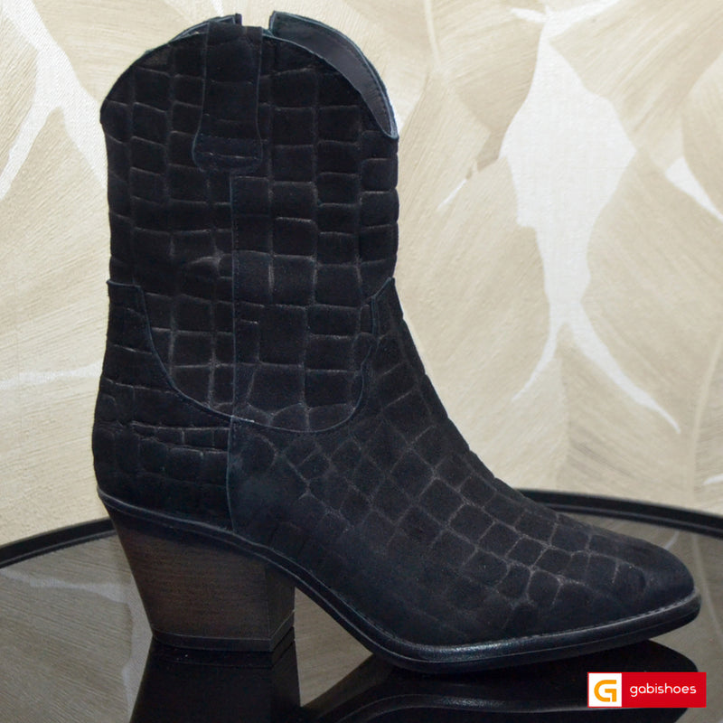 Ghete Cowboy Piele Naturala Intoarsa 3518-17