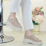 Pantofi Casual Piele Naturala Taupe Lorena 1736-3