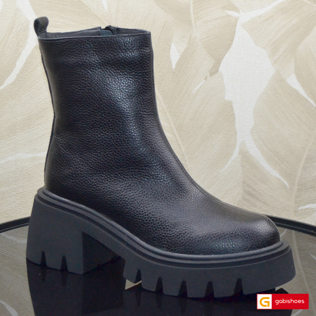Ghete Dama Piele Naturala Intoarsa Neagra Lorena 3525-2