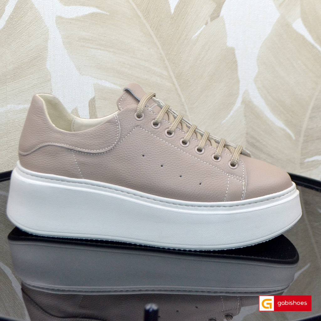 Pantofi Sport Piele Naturala Taupe Lorena 3182-11