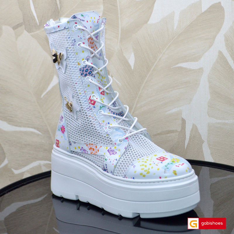 Ghete Sport Dama Piele Naturala Multicolora Lorena 3932-1