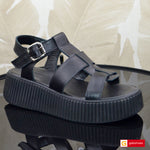 Sandale Piele Naturala Intoarsa Taupe Lorena 3919-4