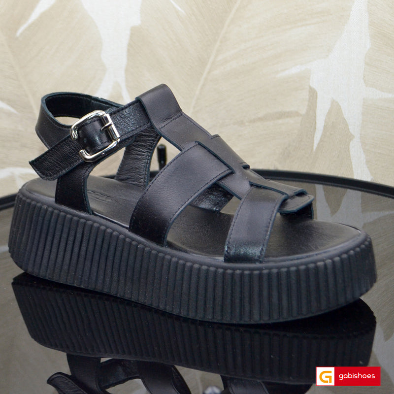 Sandale Piele Naturala Intoarsa Taupe Lorena 3919-4
