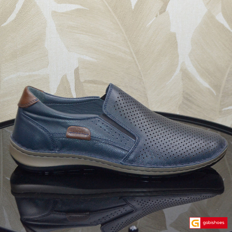 Pantofi Casual Barbat Piele Naturala Bleumarin 9505