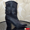 Ghete Dama Piele Naturala Neagra Sandy 4112-1