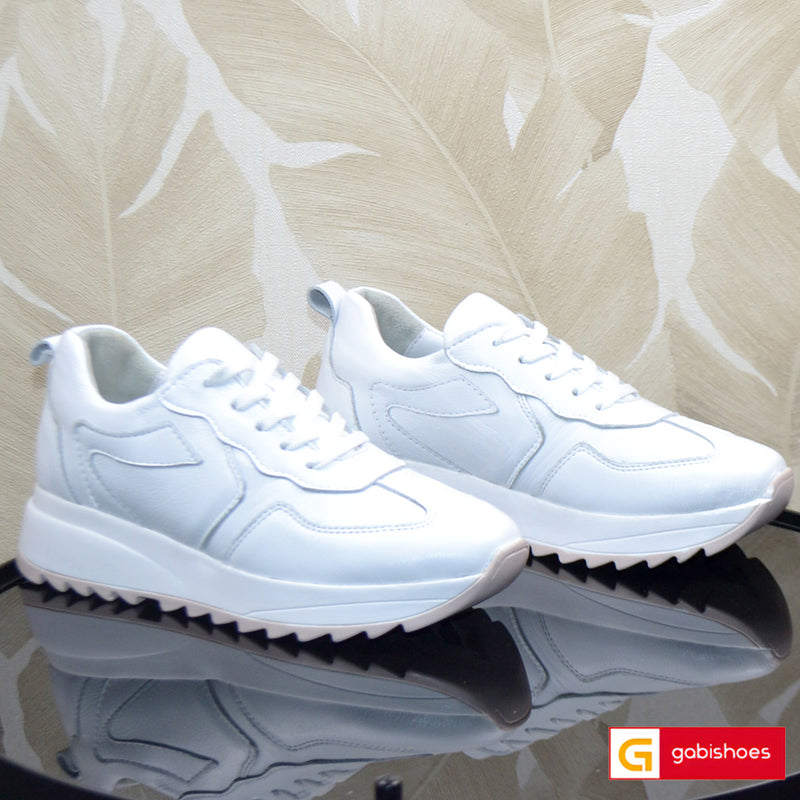 Sneakers Piele Naturala Alba Gabinna 52 ALB