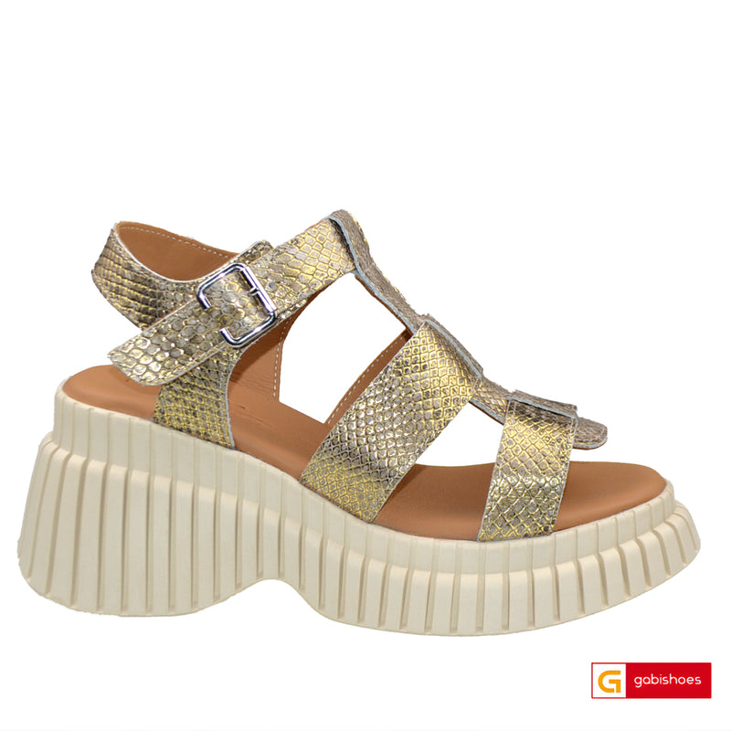 Sandale Piele Naturala Auriu Lorena 3400-3