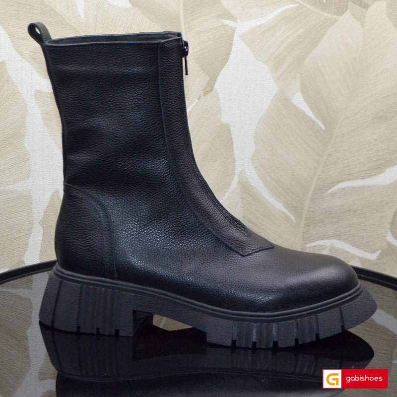 Ghete Piele Naturala Neagra Gabina 890-2026-2