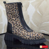 Ghete Piele Naturala Negru cu Imprimeu Gabina 890-2026