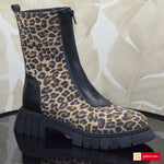 Ghete Piele Naturala Negru cu Imprimeu Gabina 890-2026