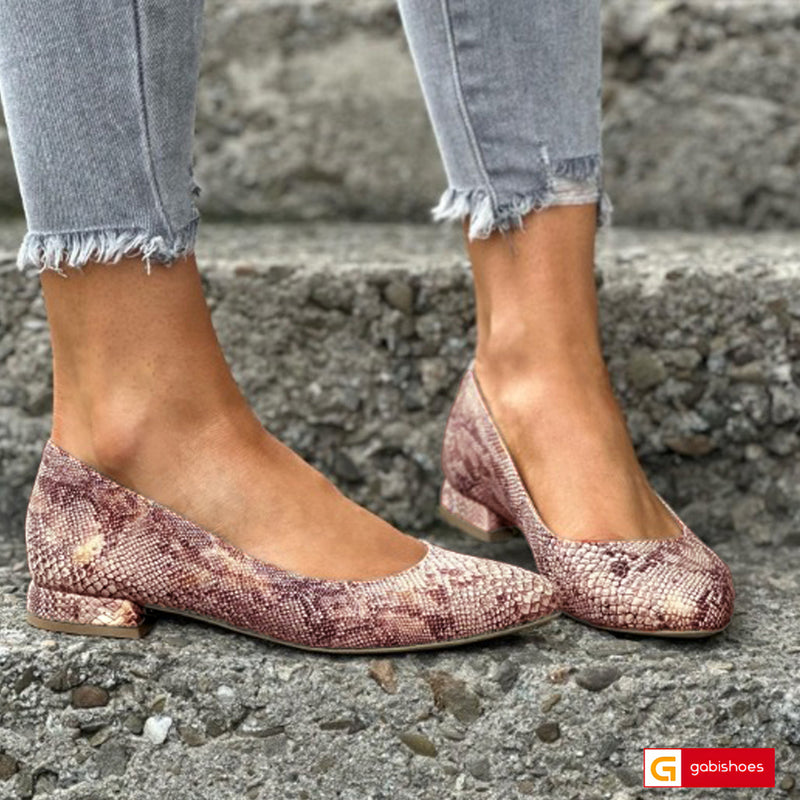 Pantofi Office Dama Piele Naturala Alb cu Auriu Lorena 3976-4