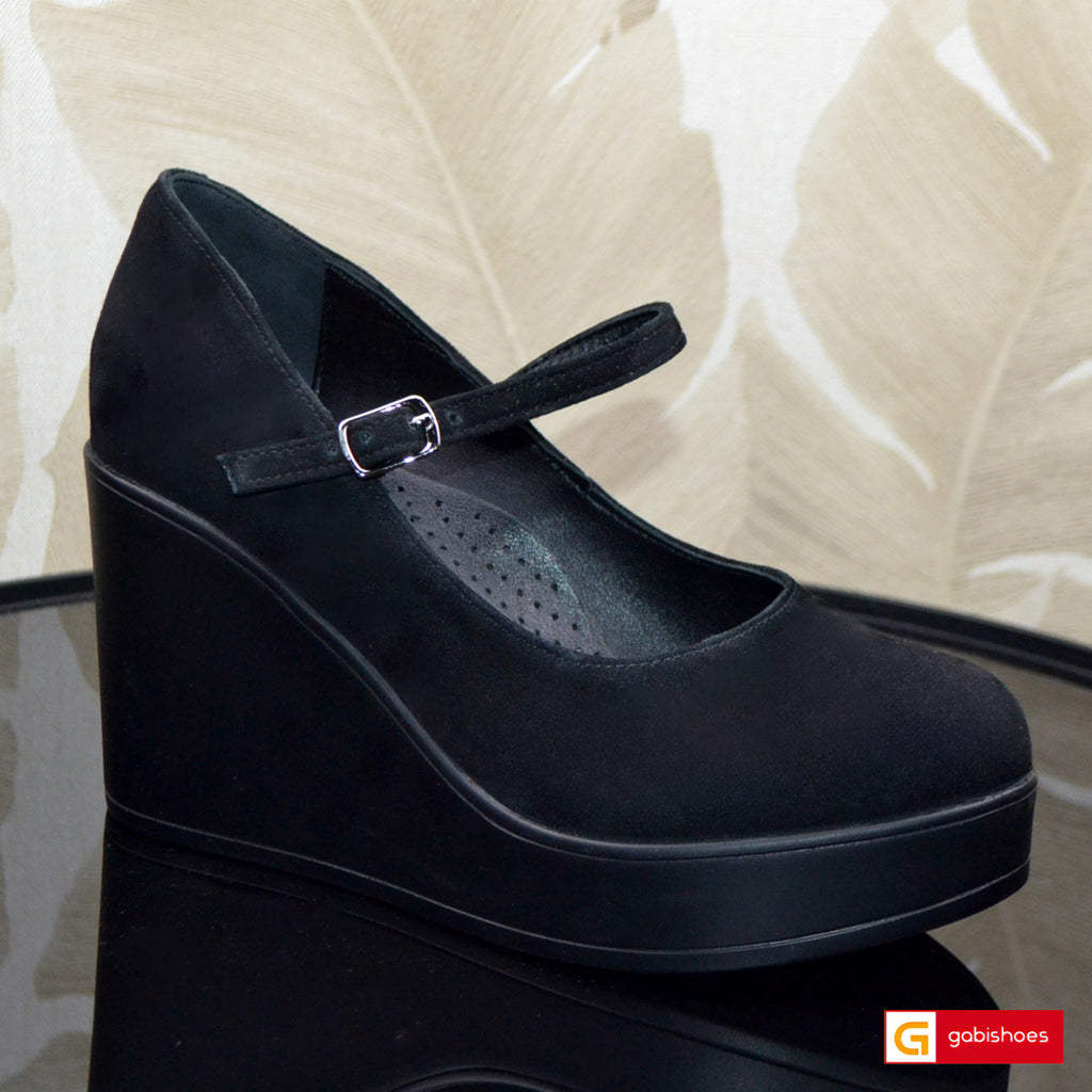 Pantofi Dama Piele Naturala Intoarsa Neagra Lorena 3997-2