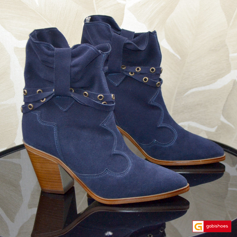 Ghete Dama Piele Naturala Bleumarin Sandy 3032-9