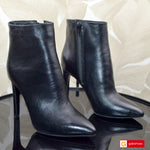 Ghete Office Dama Piele Naturala Neagra Lorena 4055-9
