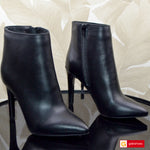 Ghete Office Dama Piele Naturala Neagra Lorena 4055-2