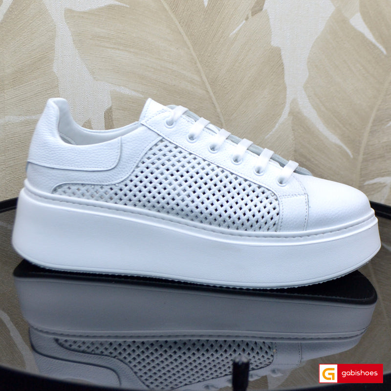 Pantofi Sport Piele Naturala Alba Lorena 3992-1