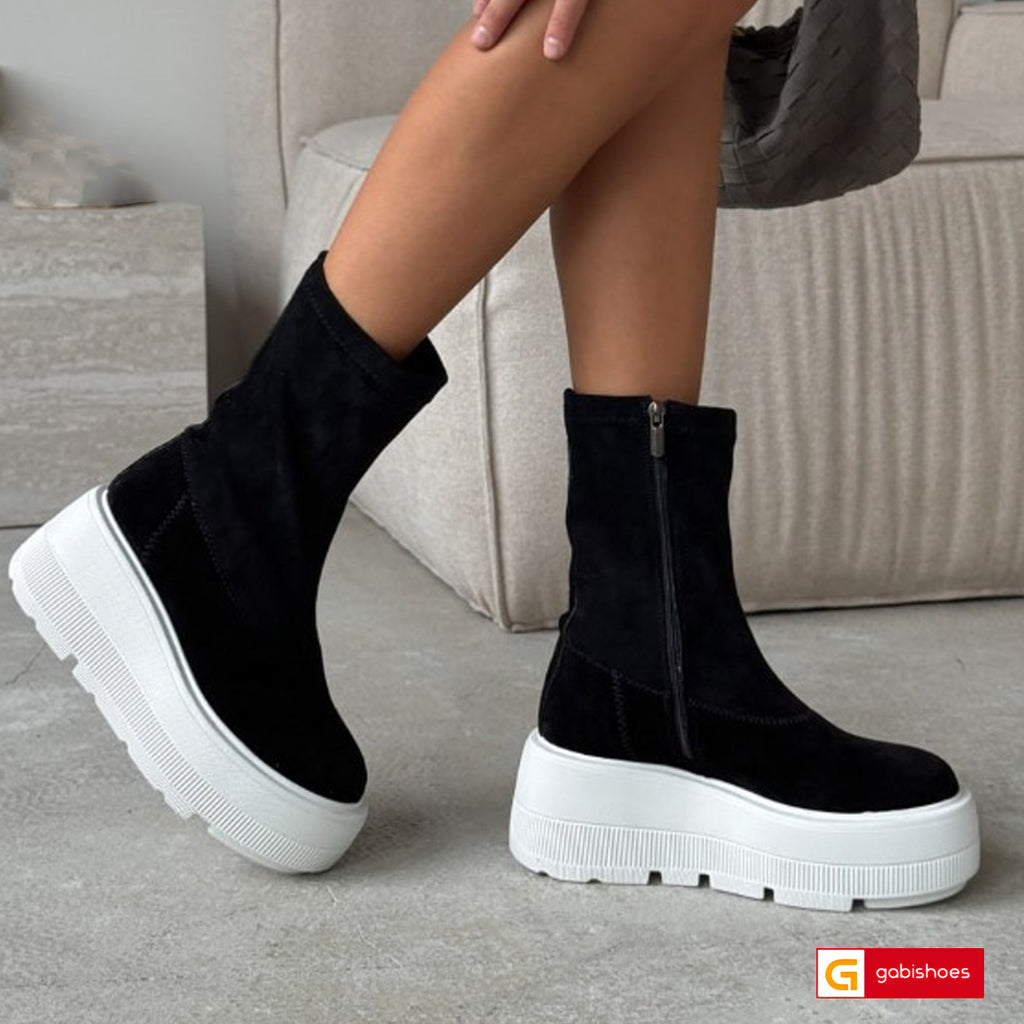 Ghete Dama Streach Piele Naturala Intoarsa Gabinna 3670-3