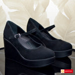 Pantofi Dama Piele Naturala Intoarsa Neagra Lorena 3997-2