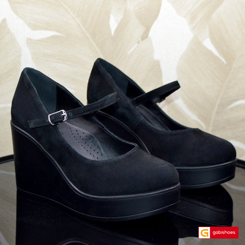 Pantofi Dama Piele Naturala Intoarsa Neagra Lorena 3997-2