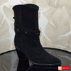 Ghete Dama Piele Naturala Intoarsa Neagra Sandy 4112-2