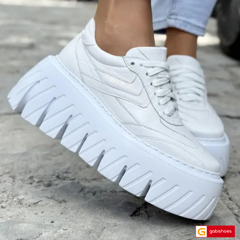 Pantofi Sport Piele Naturala Alba Lorena 4133-1