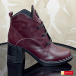 Ghete Dama Piele Naturala Bordo Lorena 3547-6