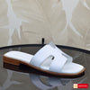 Papuci Dama Piele Naturala Alba 3909-4