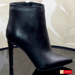 Ghete Office Dama Piele Naturala Neagra Lorena 4055-2