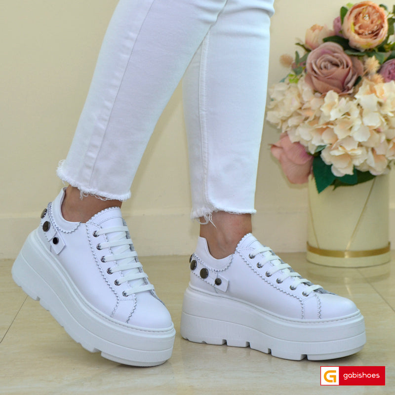Pantofi Sport Piele Naturala Alba Lorena 3998-1
