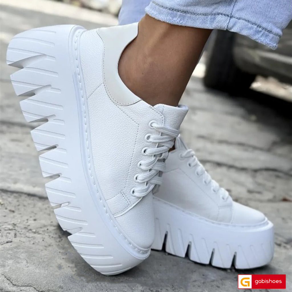Pantofi Sport Piele Naturala Alba Lorena 8050-2026