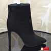 Ghete Office Dama Piele Naturala Intoarsa Neagra Lorena 4055-1