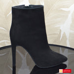 Ghete Office Dama Piele Naturala Intoarsa Neagra Lorena 4055-1
