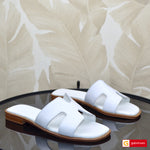 Papuci Dama Piele Naturala Alba 3909-4