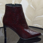 Ghete Office Dama Piele Naturala Lacuita Bordo Lorena 4059-10 TS