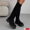 Bocanci Dama Piele Naturala Intoarsa Neagra Gabinna 4131-2