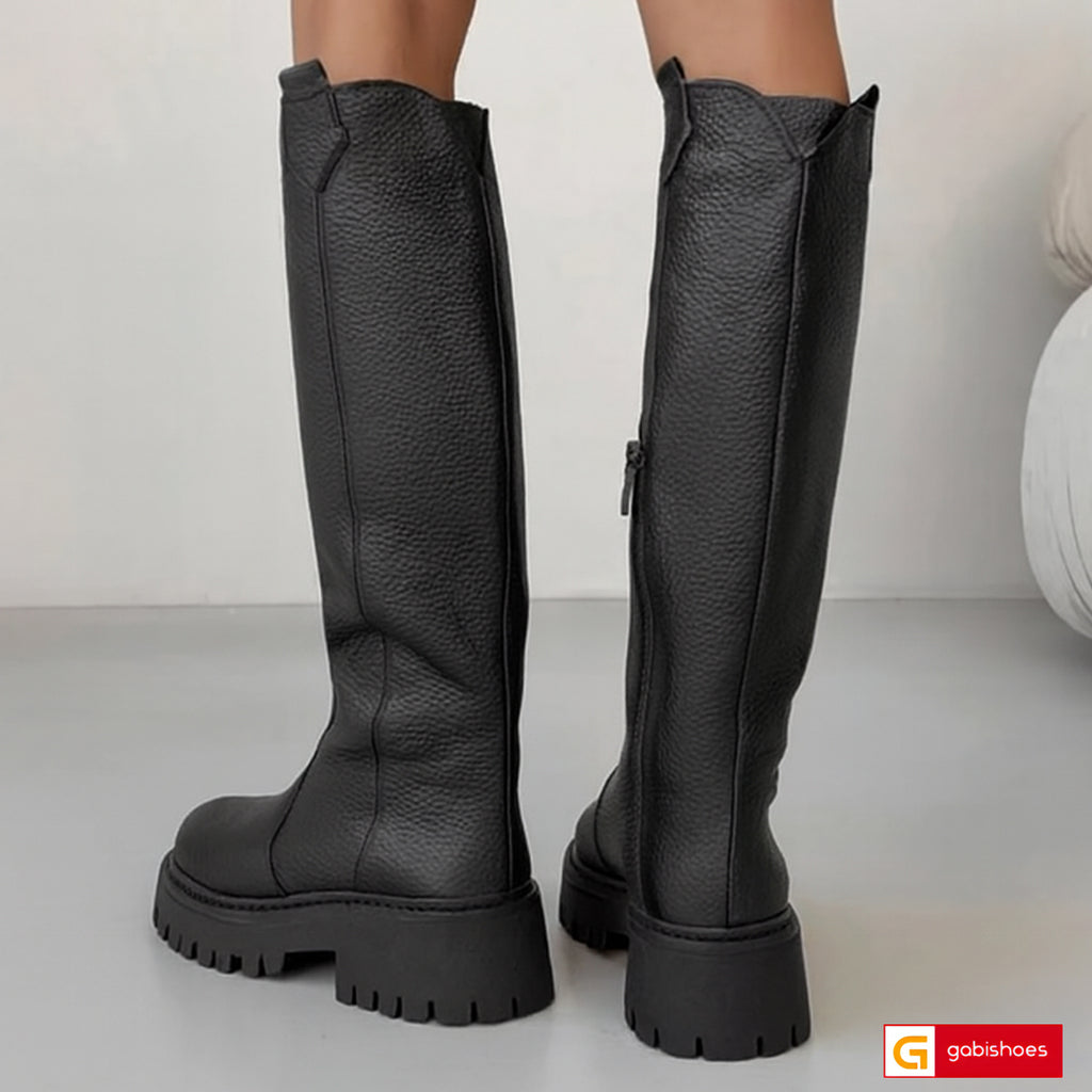 Bocanci Dama Piele Naturala Neagra Gabinna 4131-3