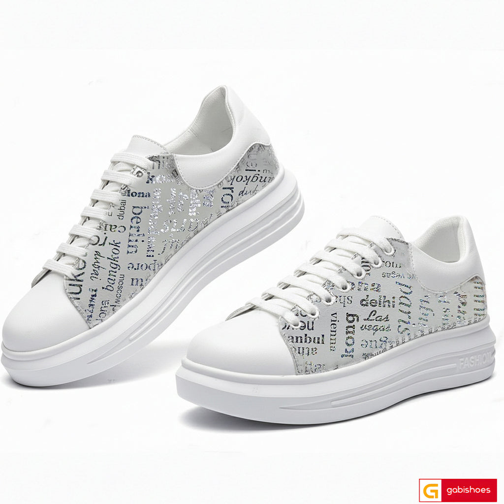 Material: Piele Naturala
Culoare: Alb cu Multicolor
Tip: Pantofi
Stil: Casual

- Pantofi piele naturala alba cu multicolor , pantofi cu siret
- Pantofi cu burete special extra-confort
- Talpa alba, material usor, varf rotunt, brant interior cu burete special, mesina naturala&nbsp;
- Inaltime talpa : 4,5 cm spate si in fata 3,5 cm

- Schimb gratuit

*Masuratori realizate pentru marimea 37

Acesta este un tabel propriu de mărimi.

Marime	35	36	37	38	39	40	41
Lungime Picior(CM)	22,5	23	23,5	24	24,5	25	25,5