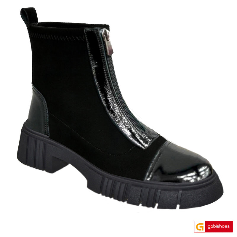 Ghete Dama Piele Naturala Neagra Lorena 4115-6