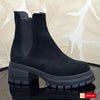 Ghete Dama Piele Naturala Intoarsa Neagra Lorena 4135-1