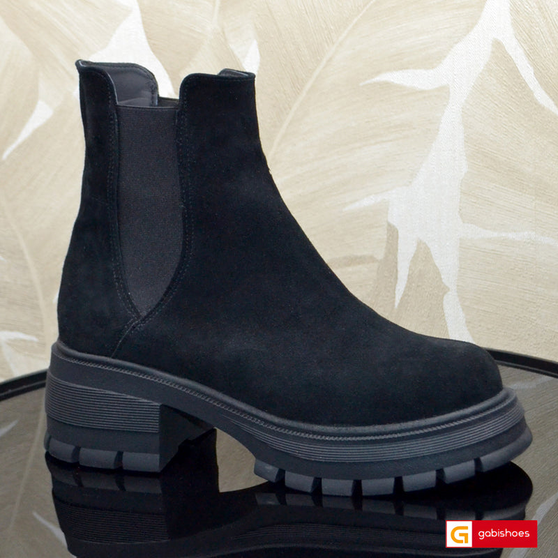 Ghete Dama Piele Naturala Intoarsa Neagra Lorena 4135-1