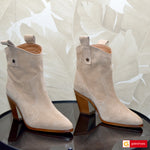 Ghete Dama Piele Naturala Intoarsa Capuccino Sandy 4113-3