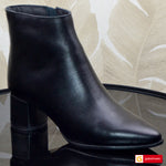 Ghete Dama Piele Naturala Neagra Lorena 4060-6