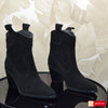 Ghete Dama Piele Naturala Intoarsa Neagra Sandy 4113-7