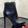 Ghete Office Dama Piele Naturala Neagra Lorena 4055-9