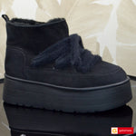 Ghete Dama Piele Naturala Intoarsa Neagra Lorena 4031-1