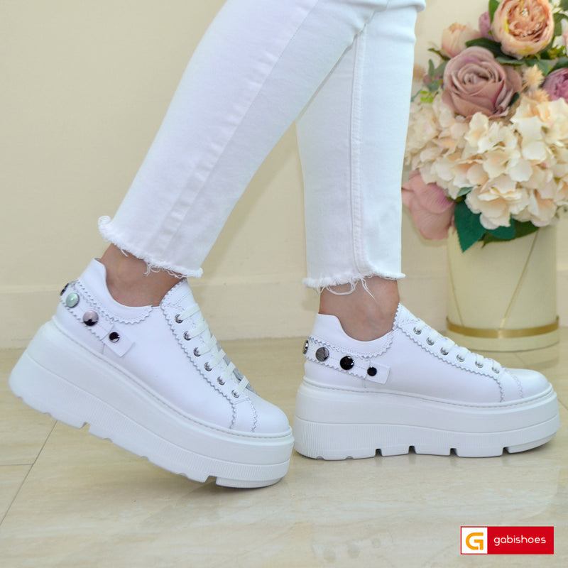 Pantofi Sport Piele Naturala Alba Lorena 3998-1