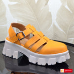 Sandale Piele Naturala Portocaliu Lorena 3900-14