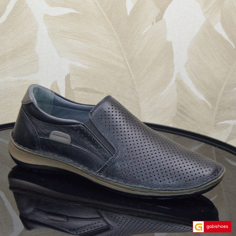 Pantofi Casual Barbat Piele Naturala Neagra 9505